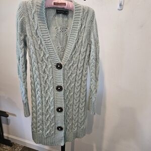 The Limited Cable Knit Soft Button-Down Cardigan Sweater S/M Light Green
